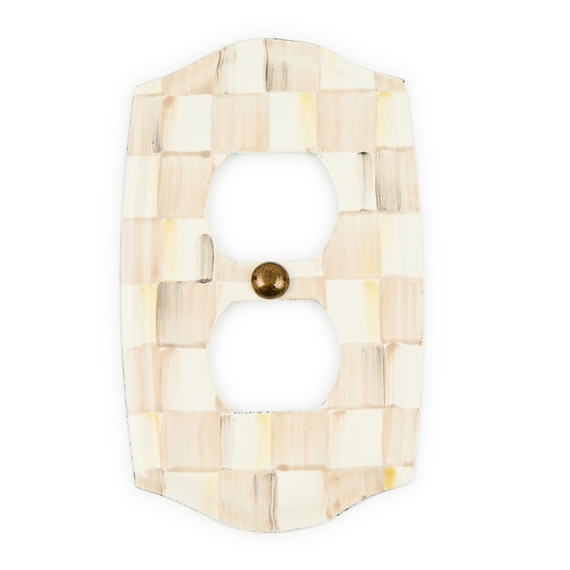 mocha check double outlet cover 120 mocha check double outlet cover 120