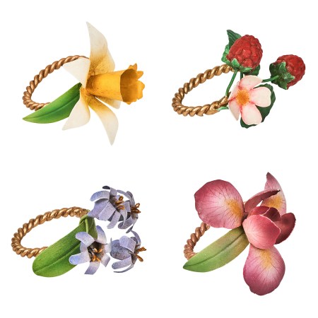 Meadow Walk Floral Napkin Ring Assorted Set/4 - Multi 43 Meadow Walk Floral Napkin Ring Assorted Set/4 - Multi 43