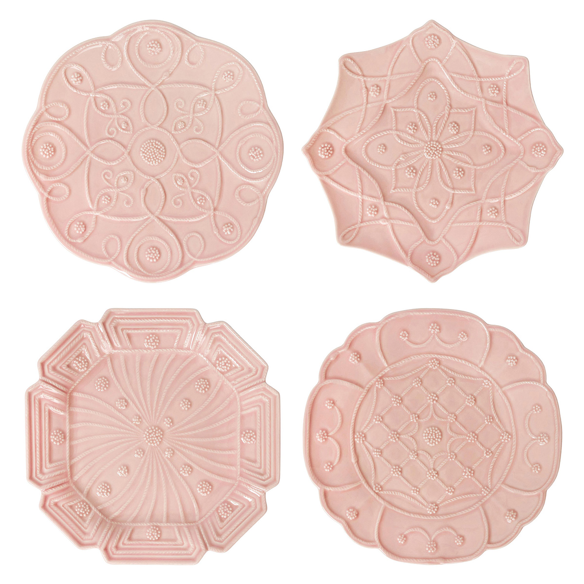 Jardins Du Monde Dessert/Salad Plate Assorted Set/4 - Blush 11 Jardins Du Monde Dessert/Salad Plate Assorted Set/4 - Blush 11