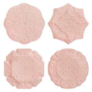 Jardins Du Monde Dessert/Salad Plate Assorted Set/4 - Blush 11 Jardins Du Monde Dessert/Salad Plate Assorted Set/4 - Blush 11