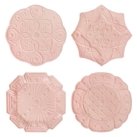 Jardins Du Monde Dessert/Salad Plate Assorted Set/4 - Blush 11 Jardins Du Monde Dessert/Salad Plate Assorted Set/4 - Blush 11