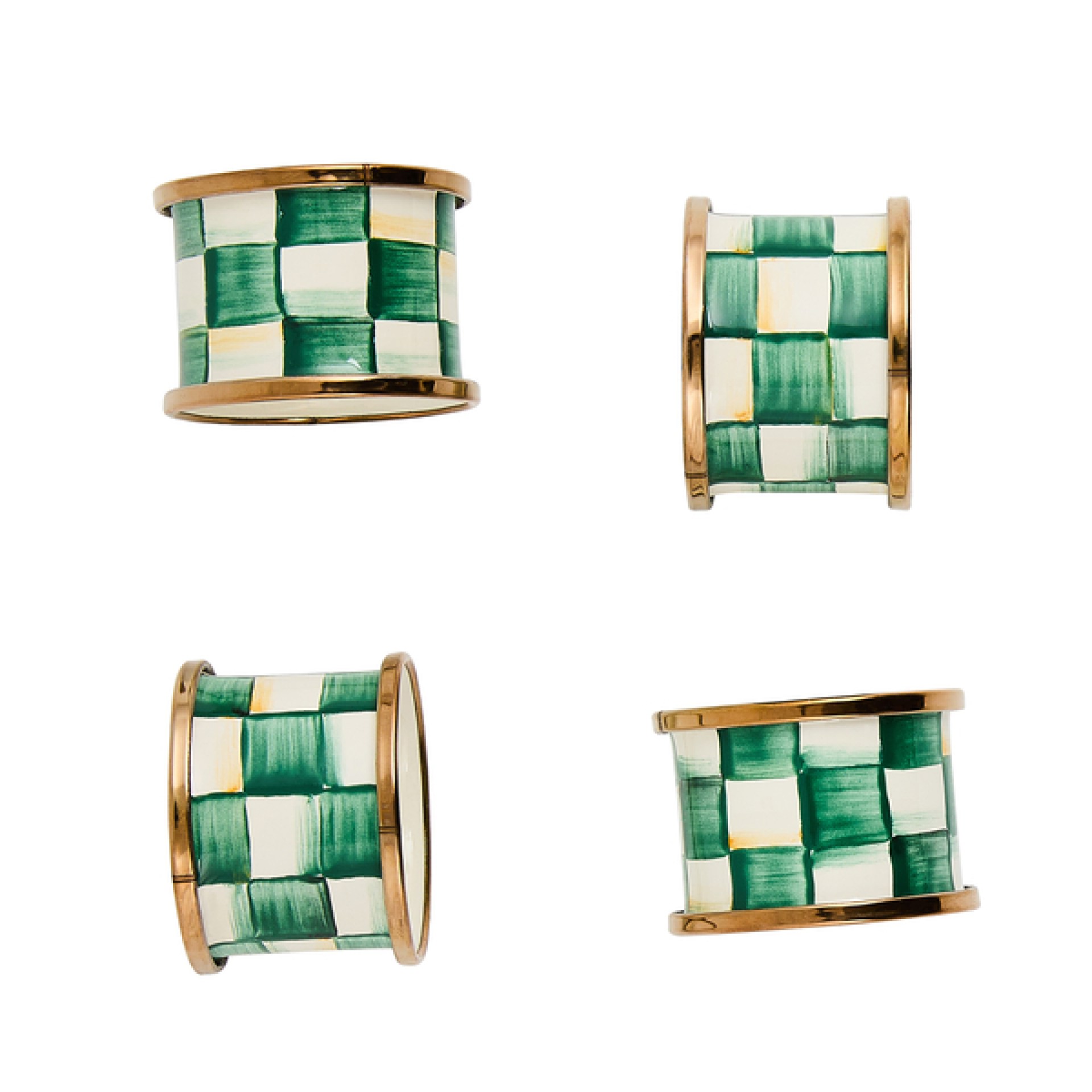 emerald check napkin rings, set of 4 88 emerald check napkin rings, set of 4 88