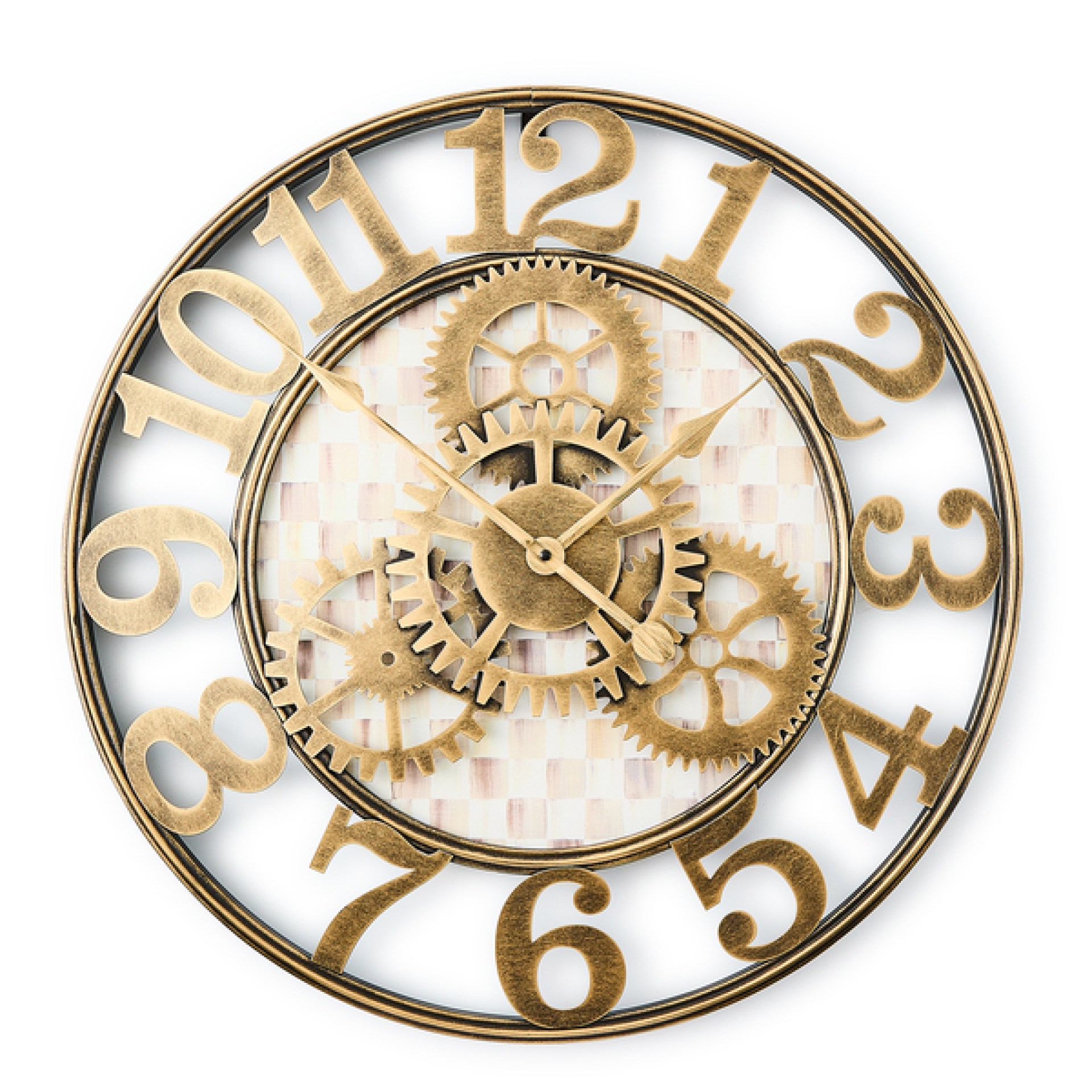 mocha check small farmhouse wall clock 74 mocha check small farmhouse wall clock 74