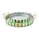 grass green stripe serving trays, set of 2 34 grass green stripe serving trays, set of 2 34