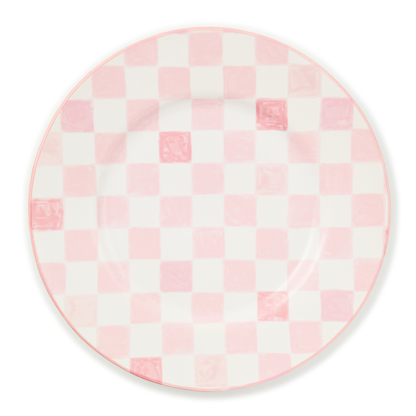 pink check dinner plate 80 pink check dinner plate 80