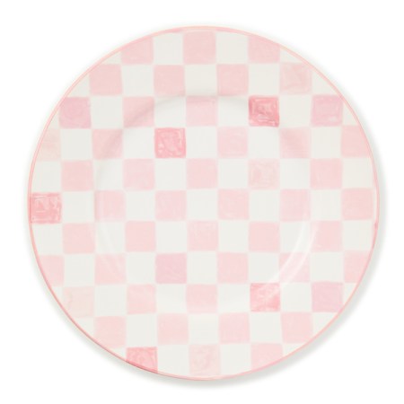 pink check dinner plate 80 pink check dinner plate 80