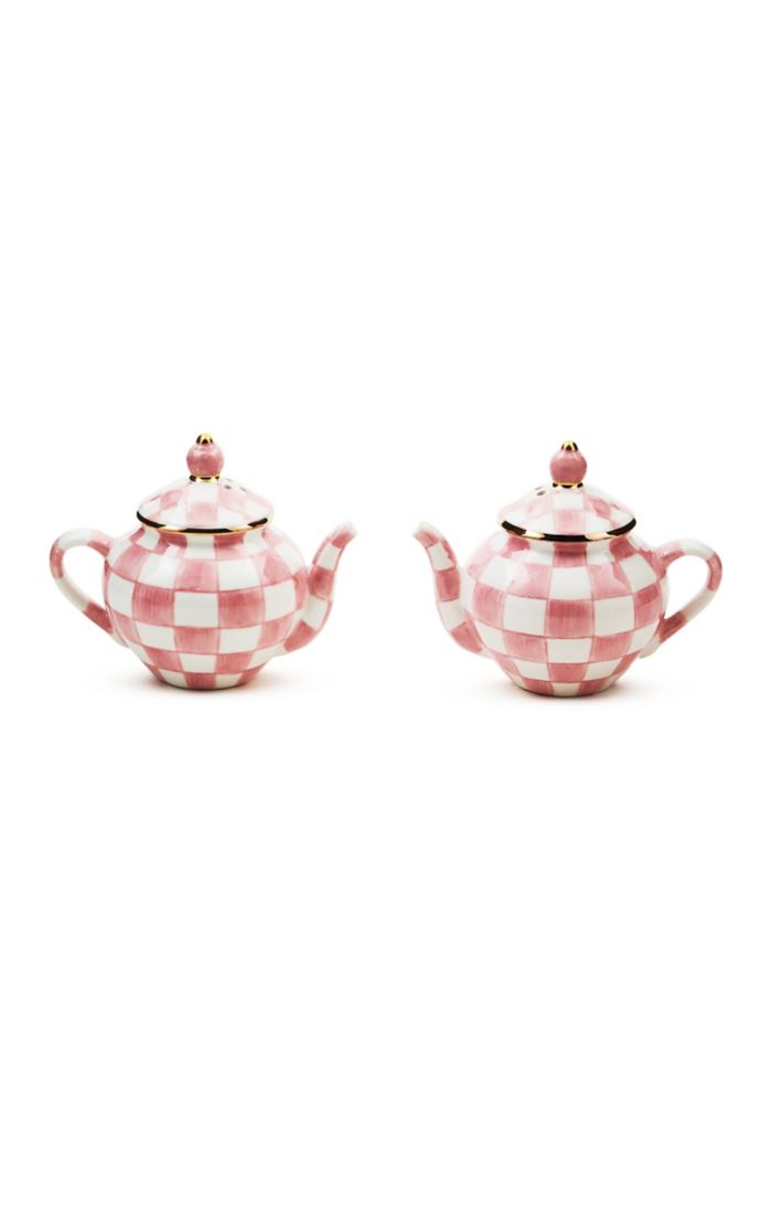 rosy check teapot salt & pepper set 38 rosy check teapot salt & pepper set 38