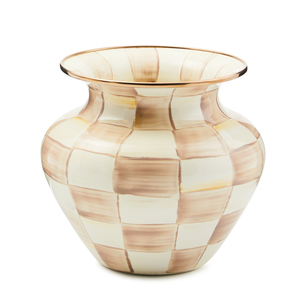 mocha check large vase 85 mocha check large vase 85
