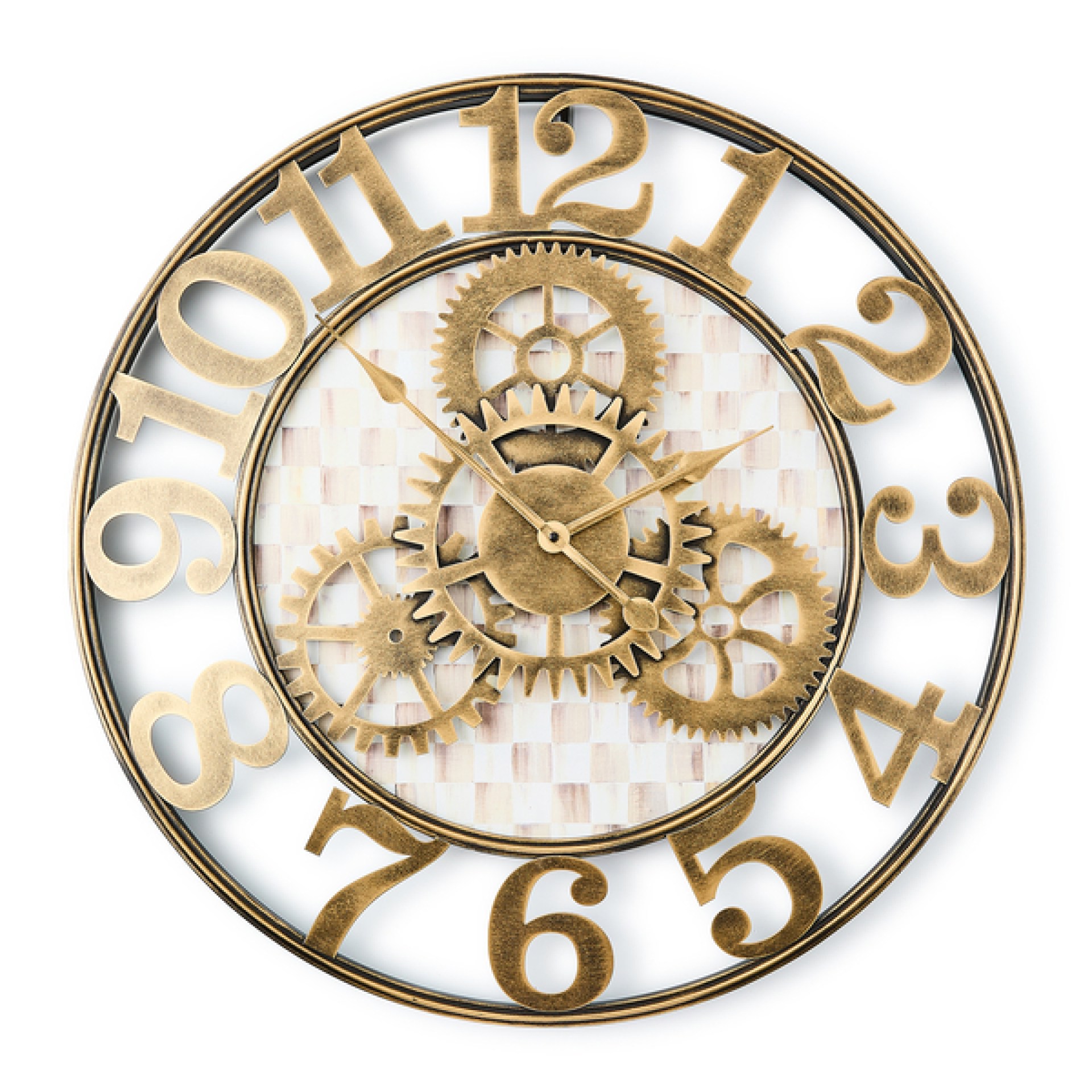 mocha check large farmhouse wall clock 78 mocha check large farmhouse wall clock 78