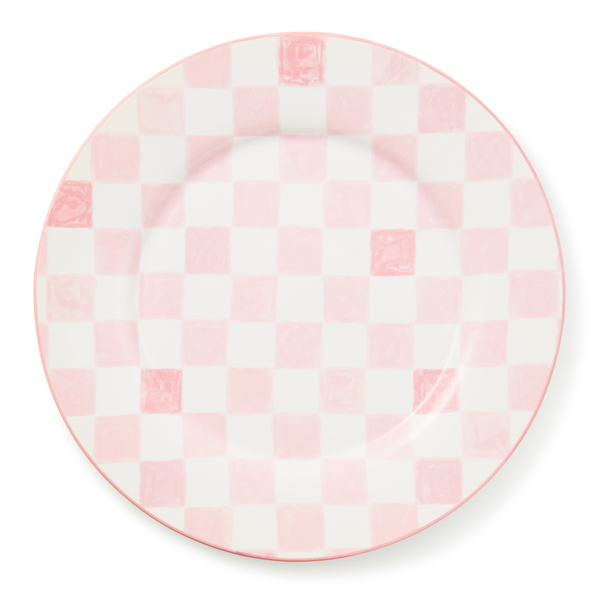 pink check round platter 74 pink check round platter 74