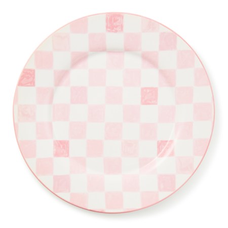 pink check round platter 74 pink check round platter 74