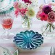 Lisbon Cobalt and Aqua Flower Cocktail Plate 8 Lisbon Cobalt and Aqua Flower Cocktail Plate 8