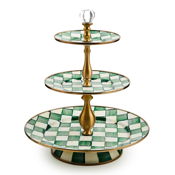 emerald check three tier sweet stand 58 emerald check three tier sweet stand 58