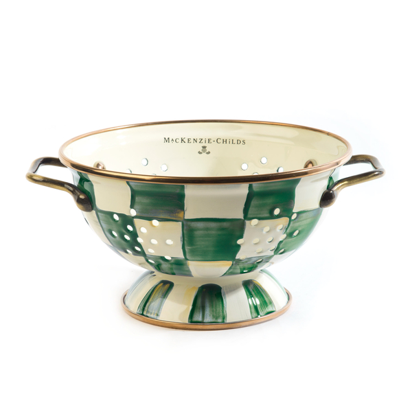emerald check small colander 25 emerald check small colander 25