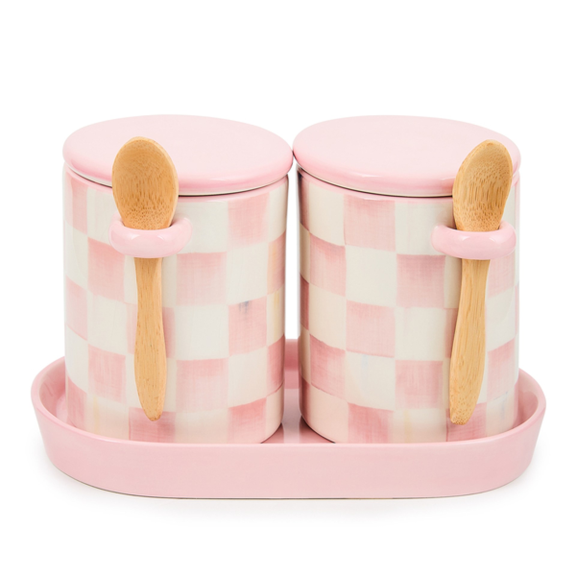 rosy check farmhouse canisters, set of 2 57 rosy check farmhouse canisters, set of 2 57