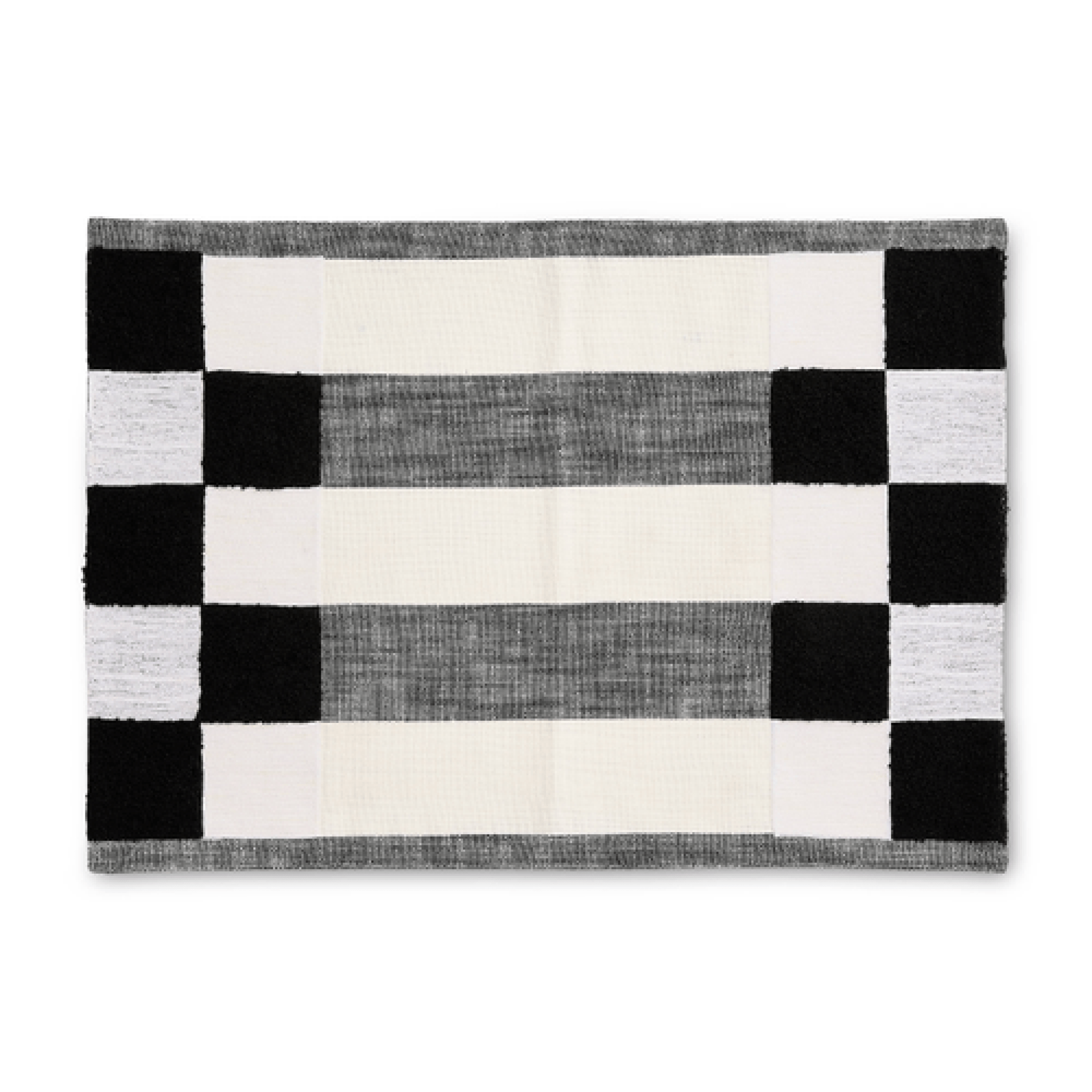 black checks and stripes placemats, set of 4 19 black checks and stripes placemats, set of 4 19