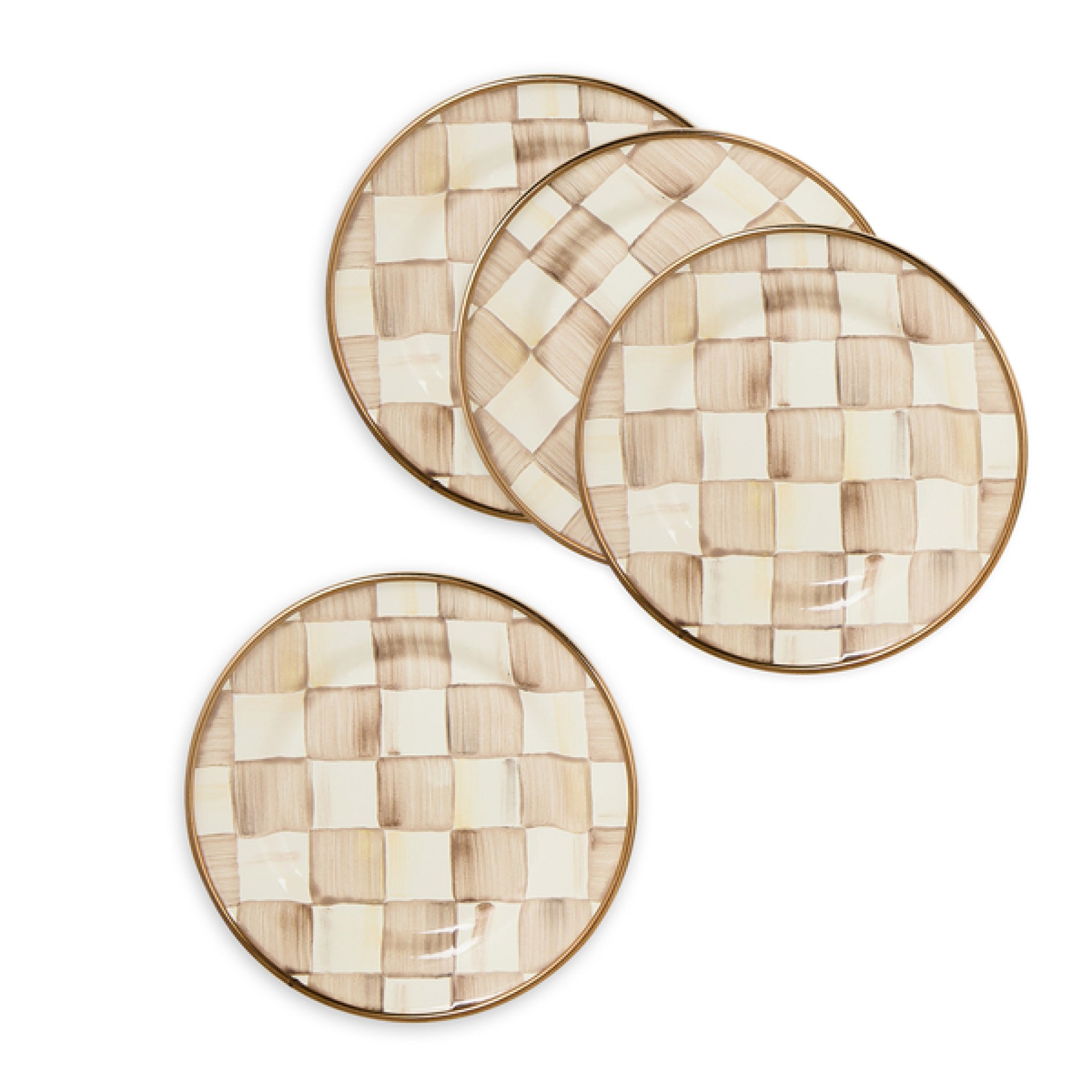 mocha check appetizer plates, set of 4 171 mocha check appetizer plates, set of 4 171