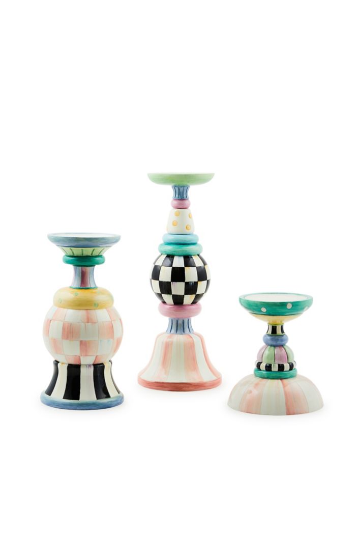 rosy meadow pillar candle holders, set of 3 37 rosy meadow pillar candle holders, set of 3 37