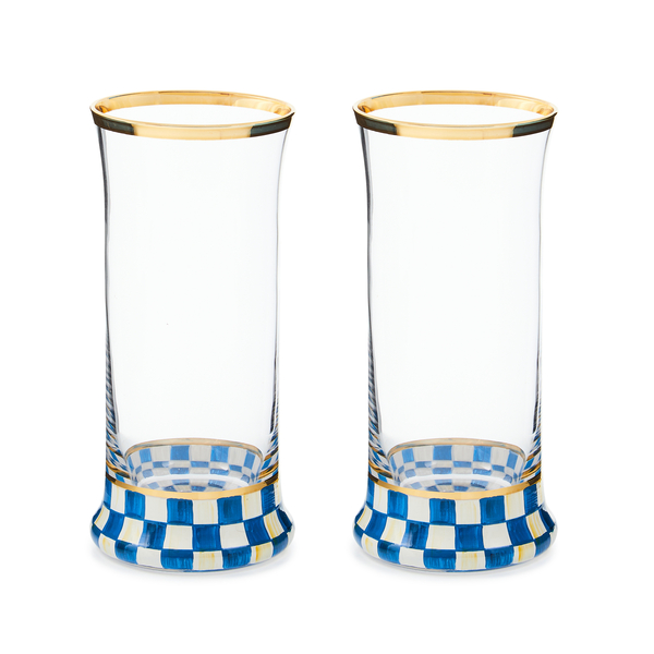 royal check highball glass, set of 2 144 royal check highball glass, set of 2 144