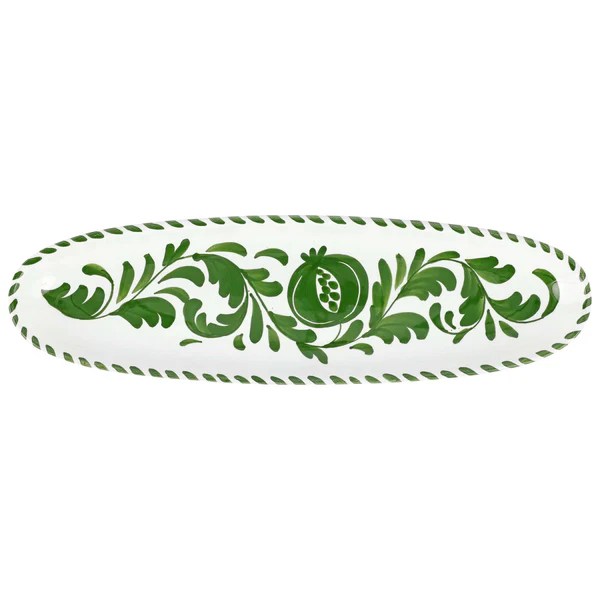 Arezzo Green Narrow Oval Platter 9 Arezzo Green Narrow Oval Platter 9