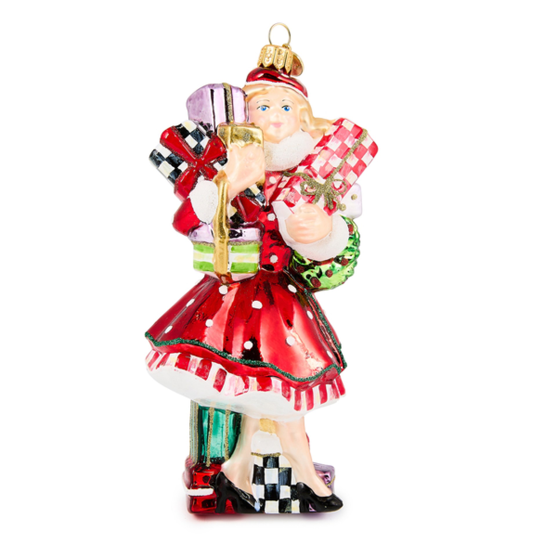 check it out shopper lady glass ornament 150 check it out shopper lady glass ornament 150