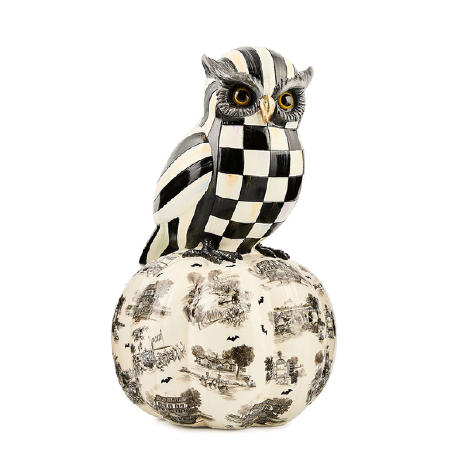 courtly owl on toile pumpkin 57 courtly owl on toile pumpkin 57