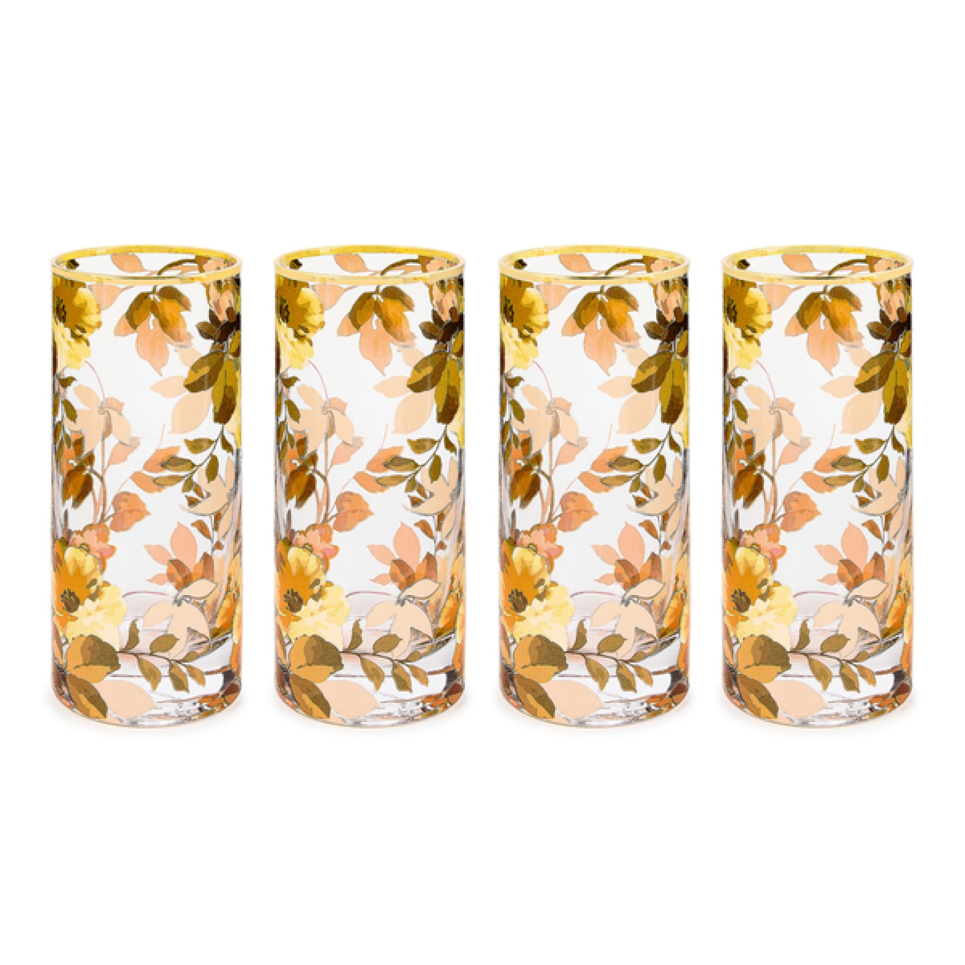 wild rose highball glass, set of 4 113 wild rose highball glass, set of 4 113