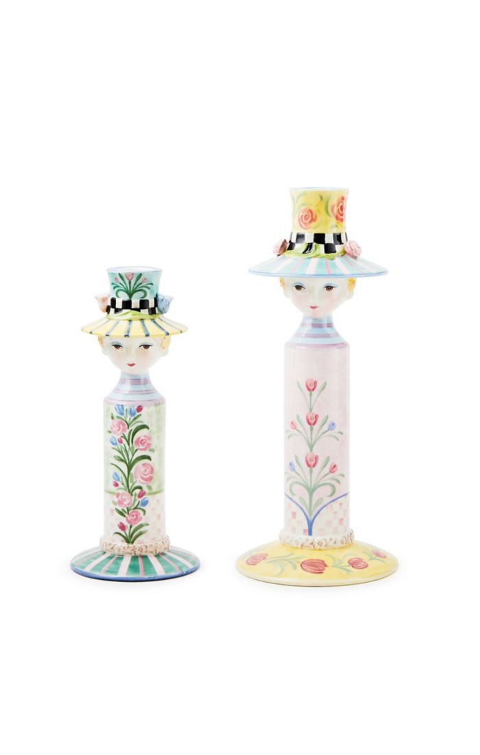 rosy meadow lady candle holders, set of 2 56 rosy meadow lady candle holders, set of 2 56