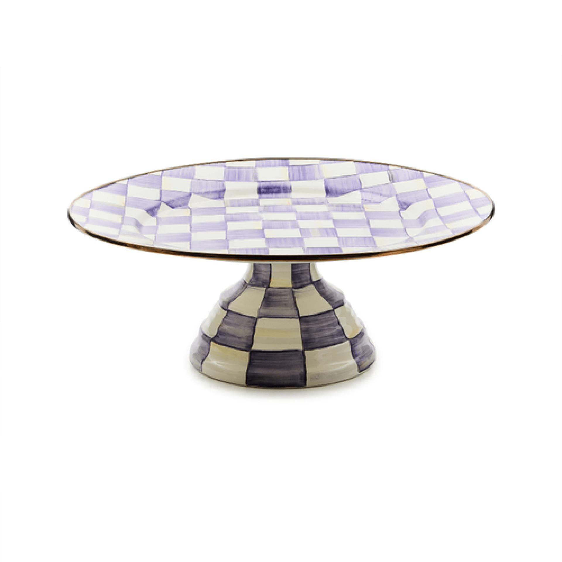 violet check large pedestal platter 119 violet check large pedestal platter 119