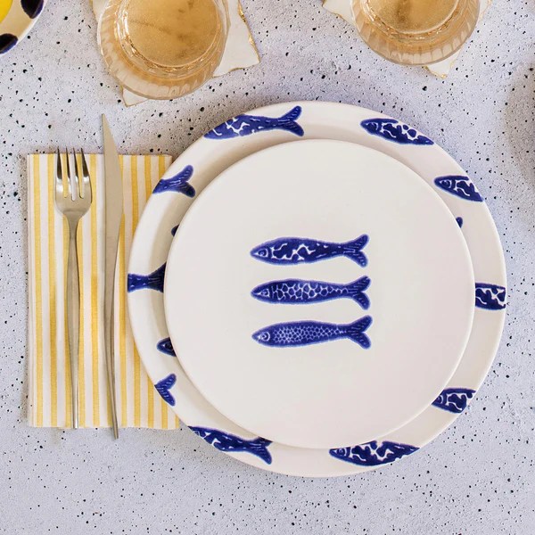 Santorini Minnows Salad Plate 9 Santorini Minnows Salad Plate 9