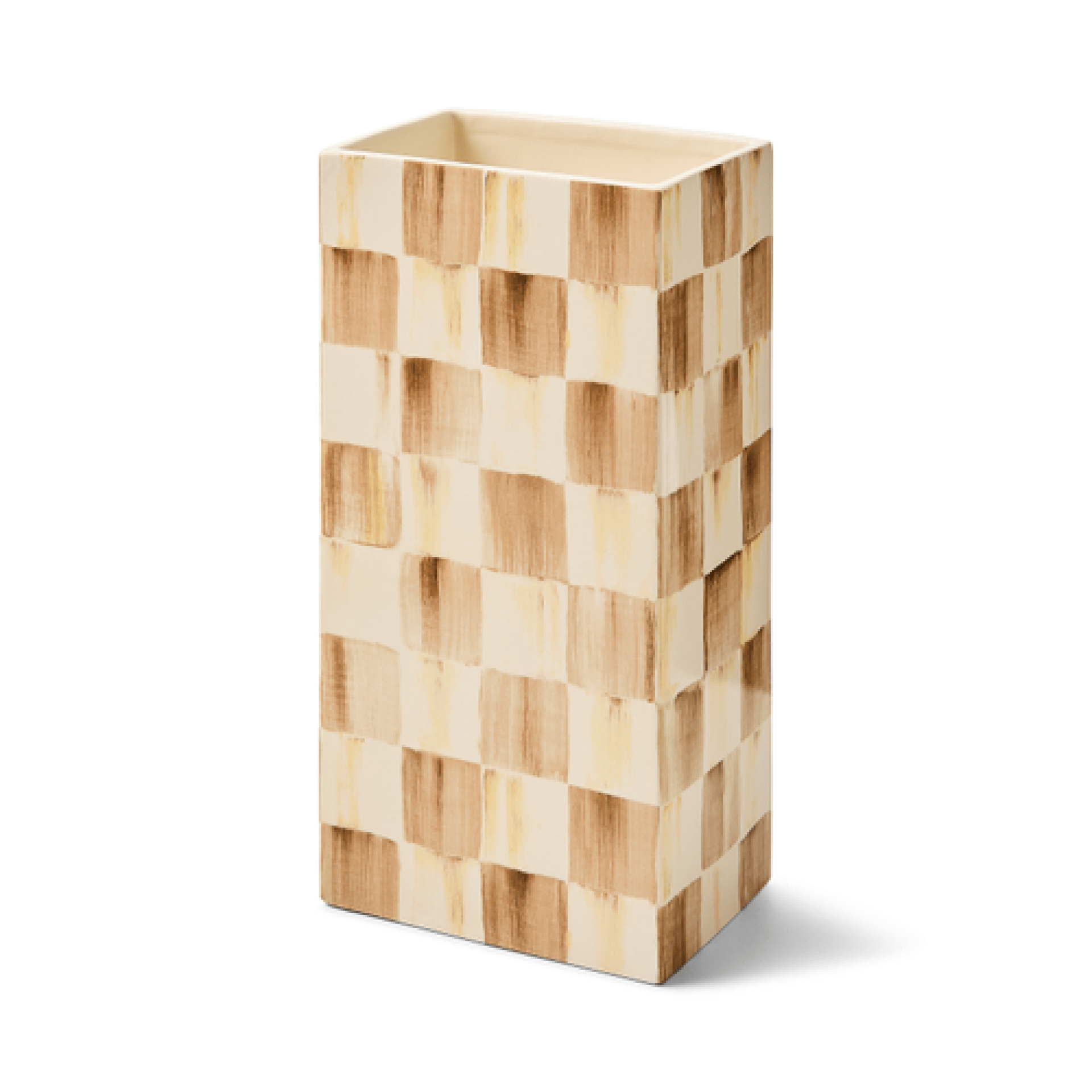 mocha check pillar vase 36 mocha check pillar vase 36