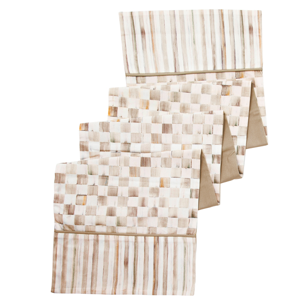 mocha check table runner 15 mocha check table runner 15