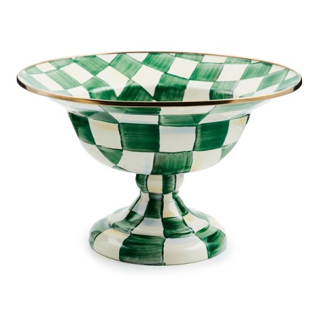 emerald check large compote 15 emerald check large compote 15