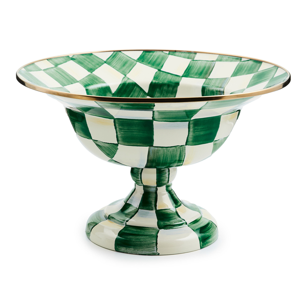 emerald check large compote 15 emerald check large compote 15