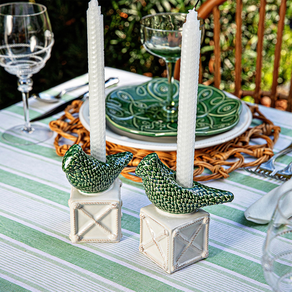 Berry & Thread Bird Topiary Candlestick Set/2 - Multi 40 Berry & Thread Bird Topiary Candlestick Set/2 - Multi 40