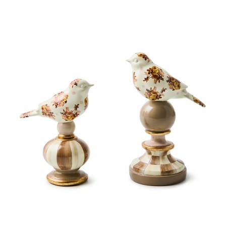 wild rose brown bird topiaries, set of 2 41 wild rose brown bird topiaries, set of 2 41