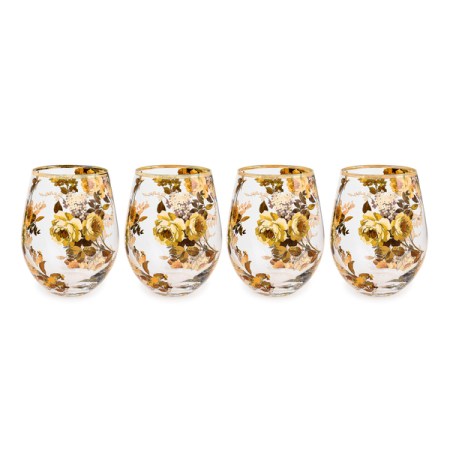 wild rose stemless wine glass, set of 4 110 wild rose stemless wine glass, set of 4 110