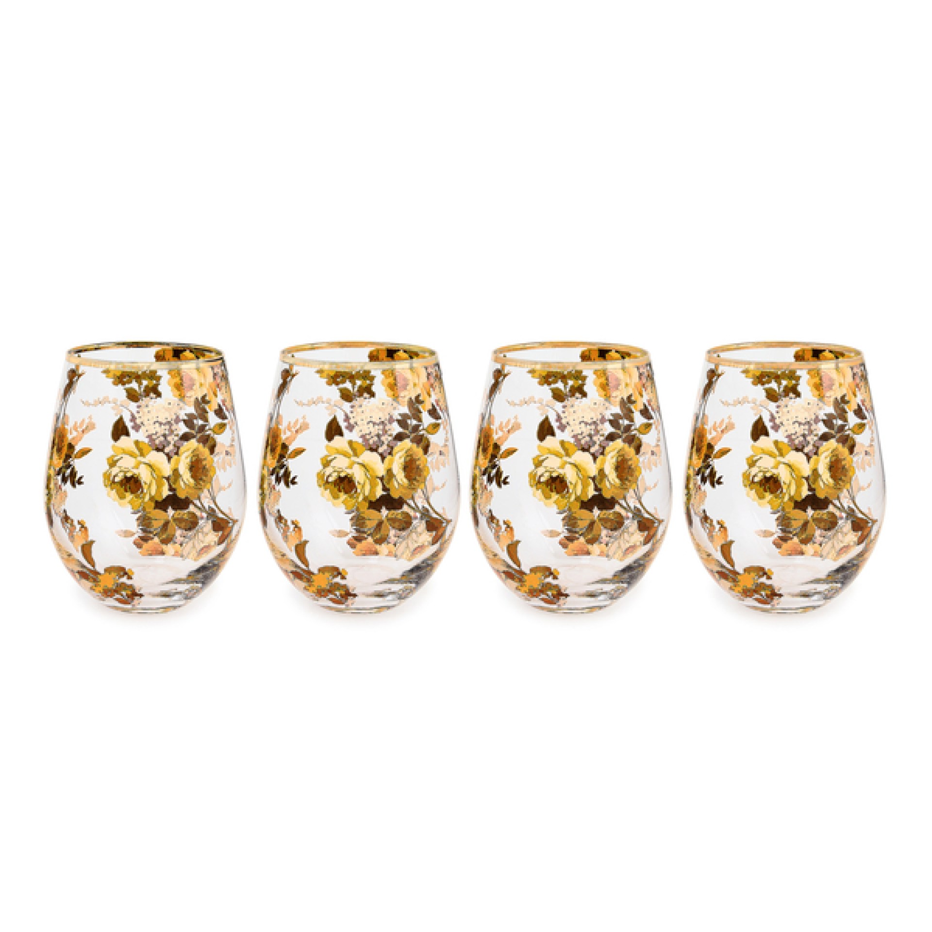 wild rose stemless wine glass, set of 4 110 wild rose stemless wine glass, set of 4 110