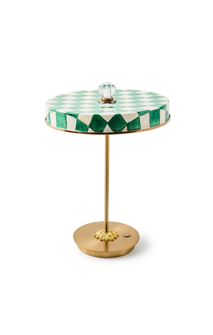 emerald check led rechargeable disk table lamp 20 emerald check led rechargeable disk table lamp 20