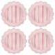 Cabana Stripe Melamine Dinner Plate Set/4 - Coral 78 Cabana Stripe Melamine Dinner Plate Set/4 - Coral 78