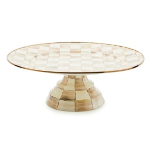 mocha check large pedestal platter 75 mocha check large pedestal platter 75