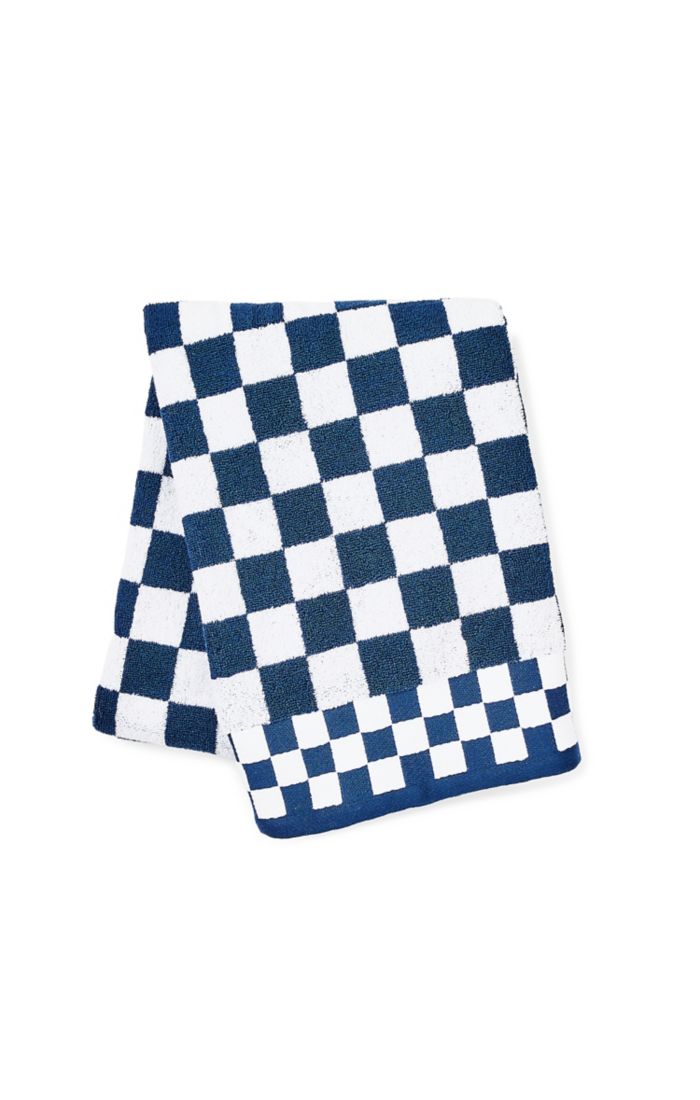 navy check bath towel 27 navy check bath towel 27