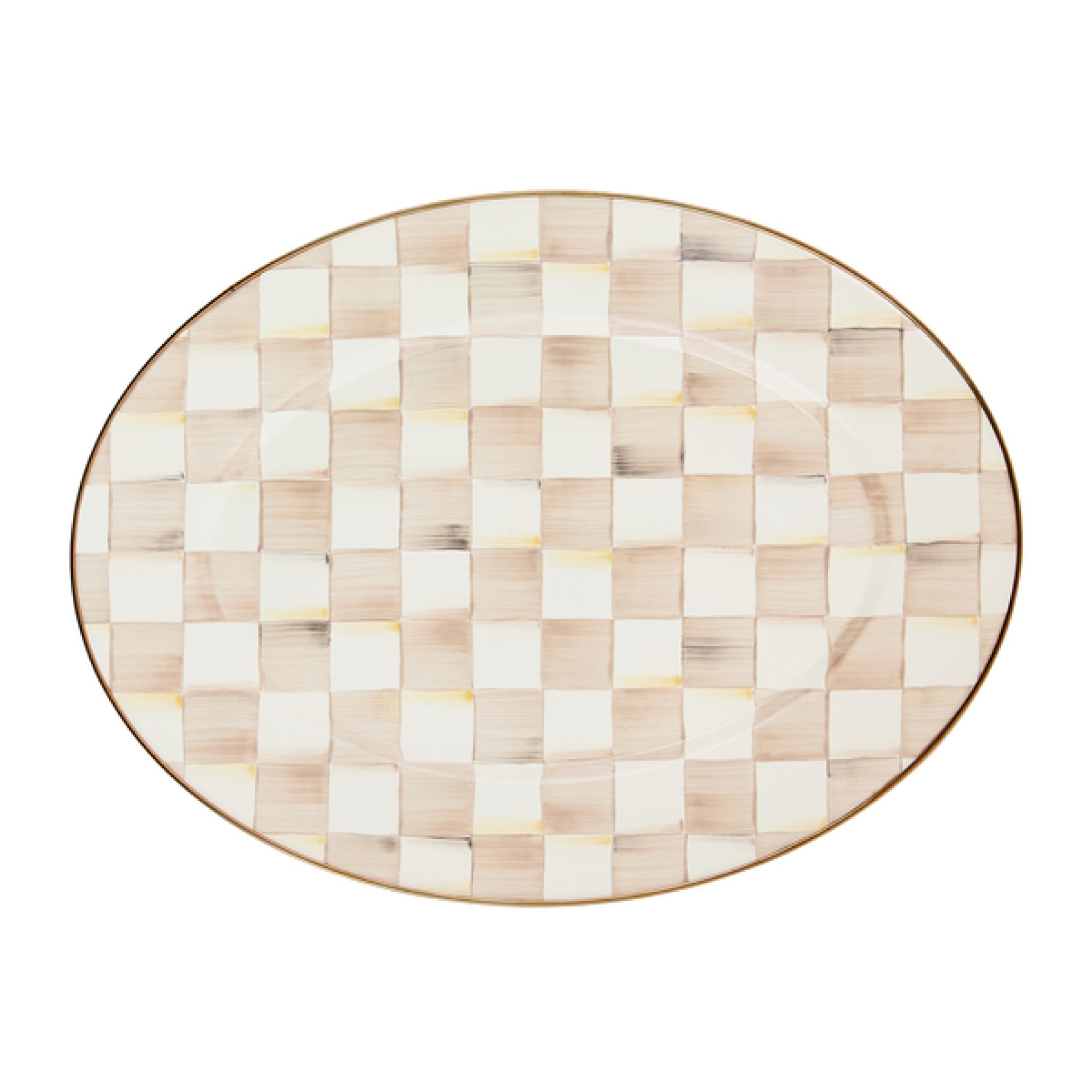 mocha check medium oval platter 47 mocha check medium oval platter 47