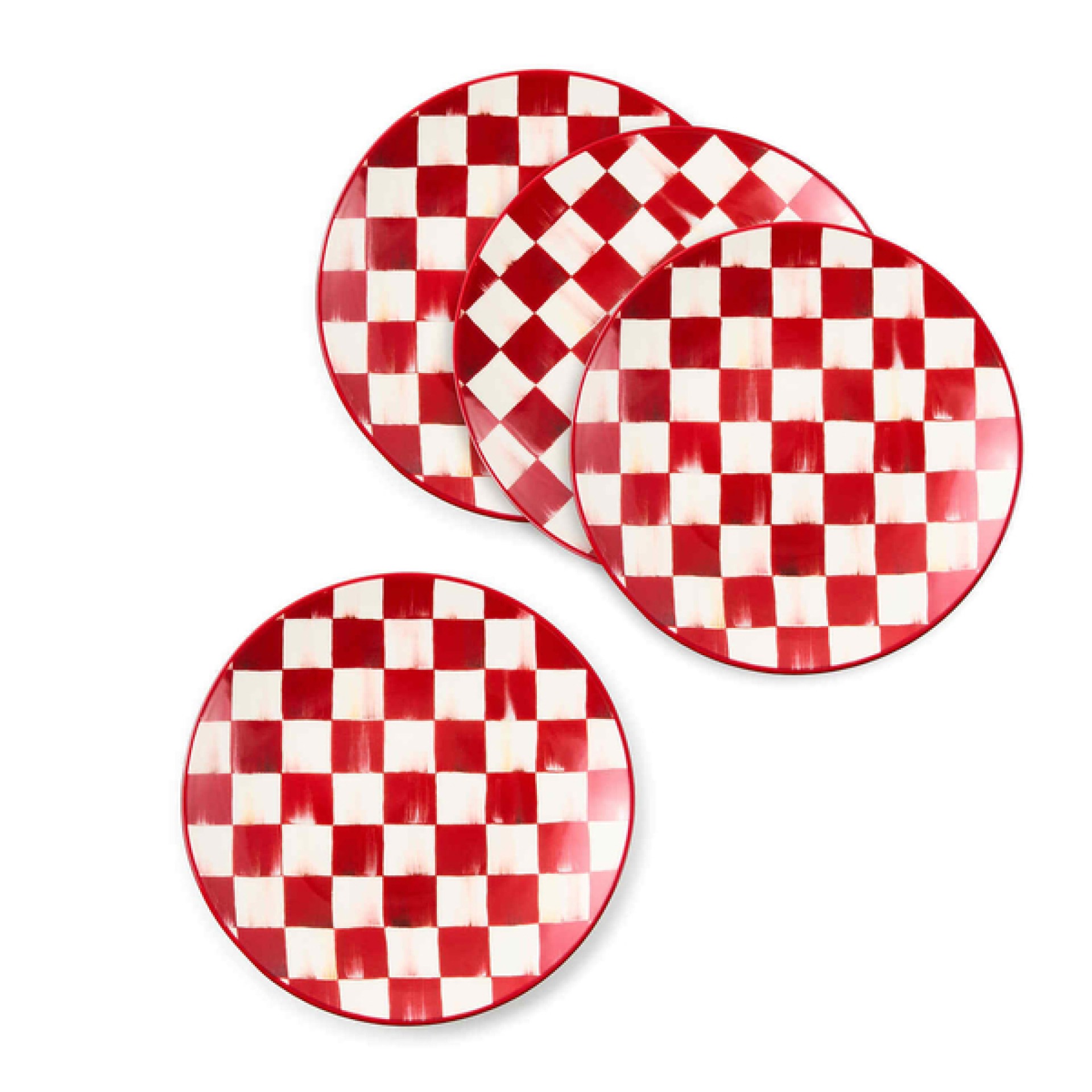 cherry check salad plates, set of 4 60 cherry check salad plates, set of 4 60