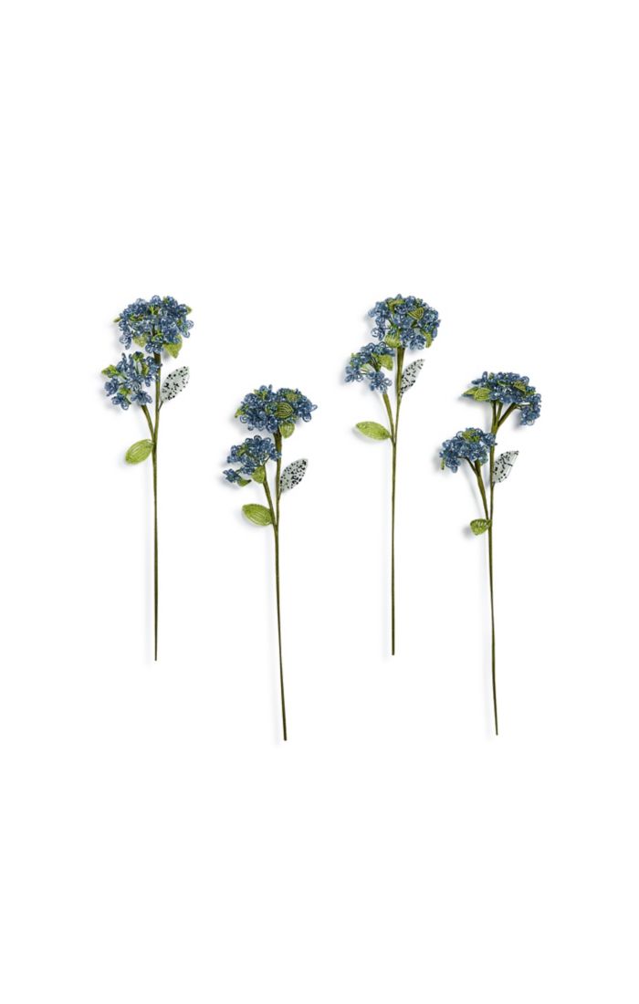 blue hydrangea beaded flower stem, set of 4 64 blue hydrangea beaded flower stem, set of 4 64
