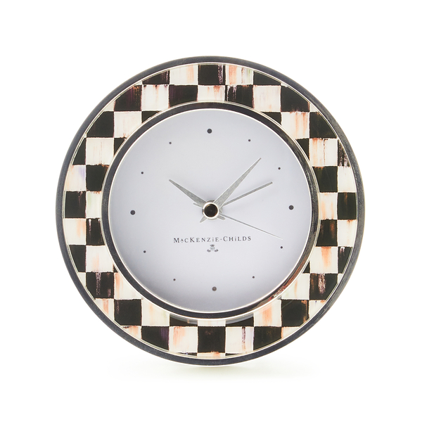 courtly check silver plated round desk clock 193 courtly check silver plated round desk clock 193