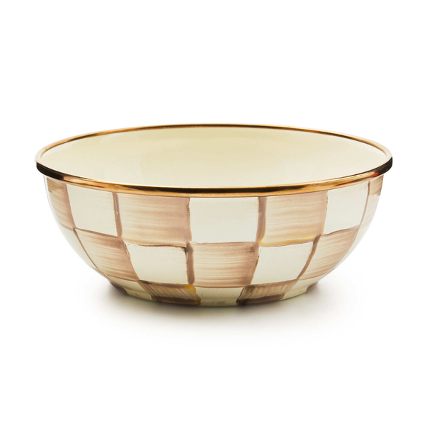 mocha check everyday bowl 22 mocha check everyday bowl 22