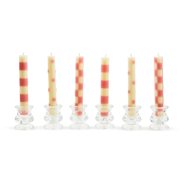 pink mini dinner candles, set of 6 4 pink mini dinner candles, set of 6 4