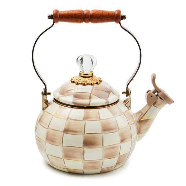 mocha check whistling tea kettle 60 mocha check whistling tea kettle 60
