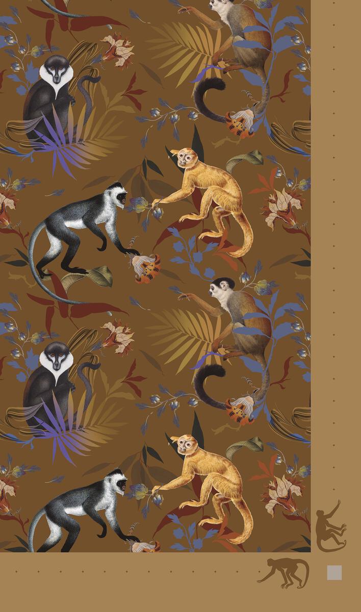 TABLECLOTH BROWN MONKEYS 350cm 18 TABLECLOTH BROWN MONKEYS 350cm 18